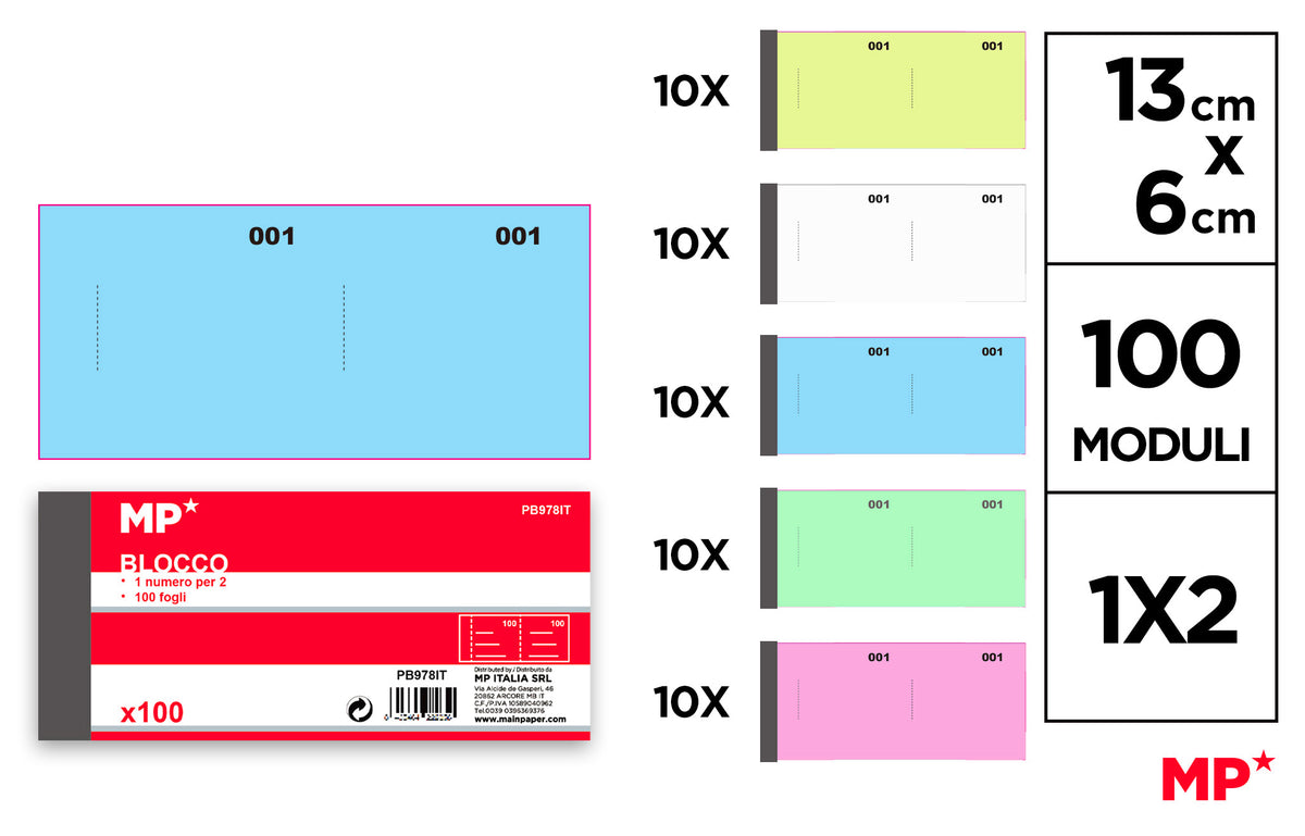MP BLOCCO NUMERATO 1-100