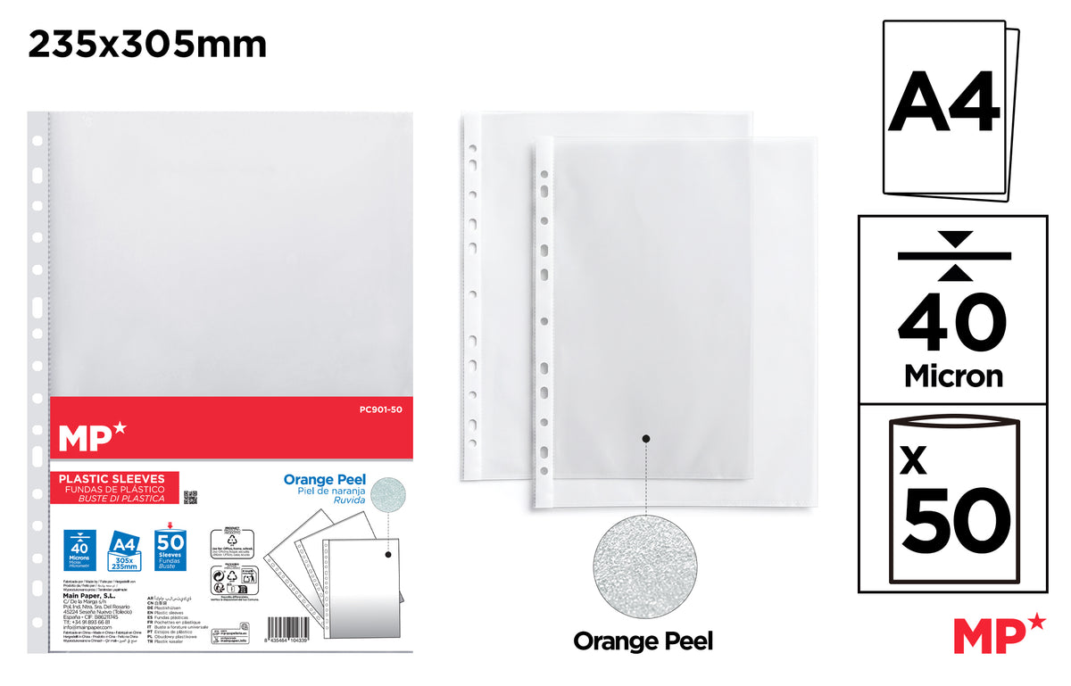 MP BUSTE TRASPARENTI 50 PZ 40 MICRON 22x30 cm BUCCIA D'ARANCIA