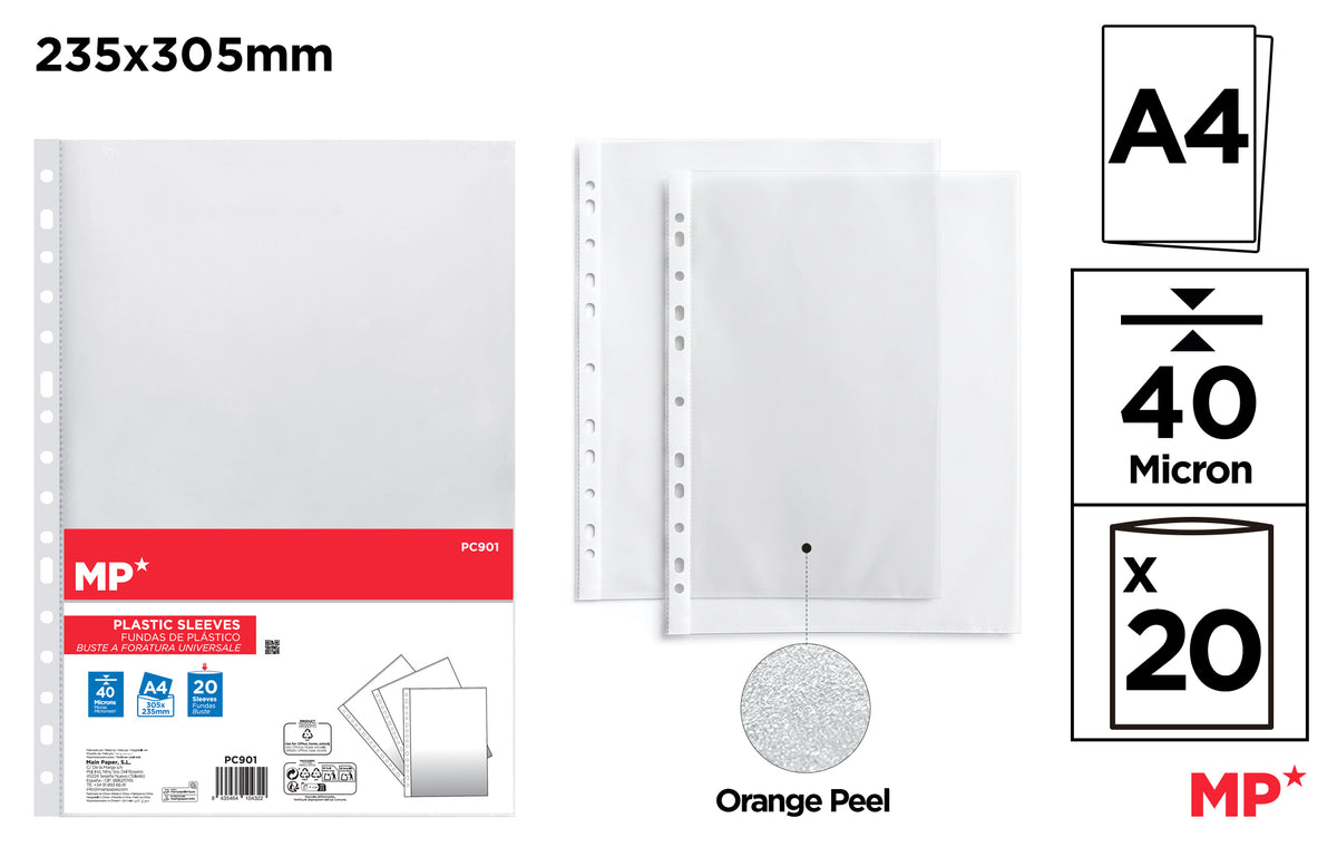 MP BUSTE TRASPARENTI 20 PZ 40 MICRON 22x30 cm BUCCIA D'ARANCIA